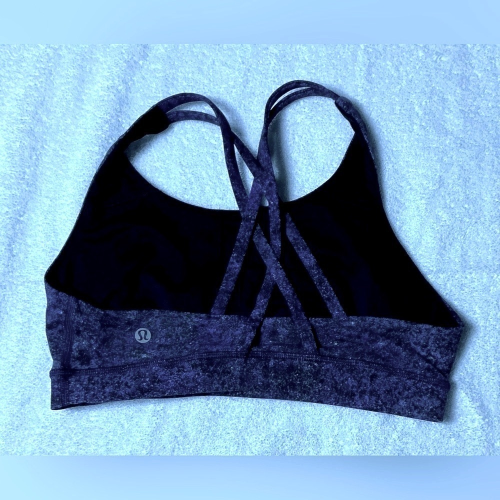 Women Lululemon Athletica Sports Bra Comfort springless blue and purple size 8 - Picture 6 of 7